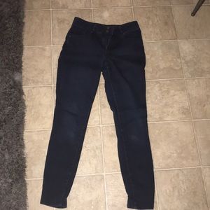 Dark denim blue high rise skinny jeans